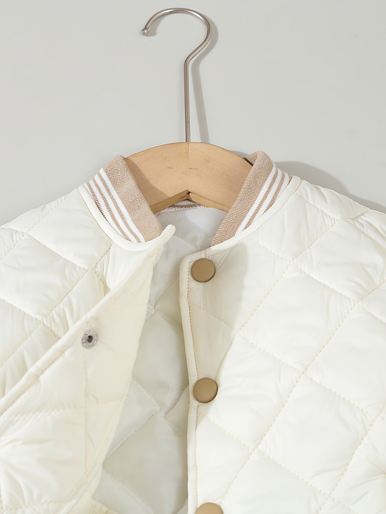 Veste d'automne-hiver légère pour enfants, convient aux garçons et aux filles - Petite veste de baseball chaude boutonnée, matelassée en losanges avec col montant, idéale pour l'école, le sport, les temps froids décontractés et les activités de plein air,
