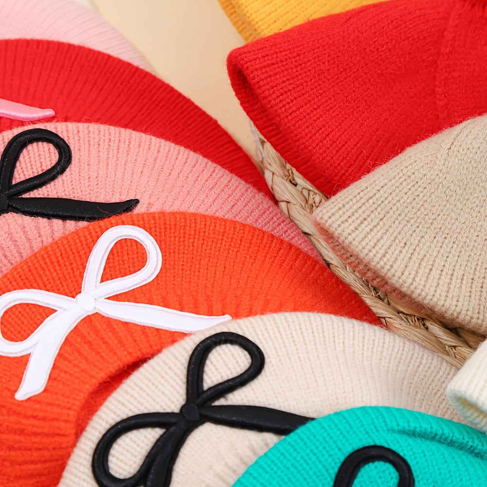 1pc Beret Bébé Automne Unisexe Tricoté Chapeau Peintre