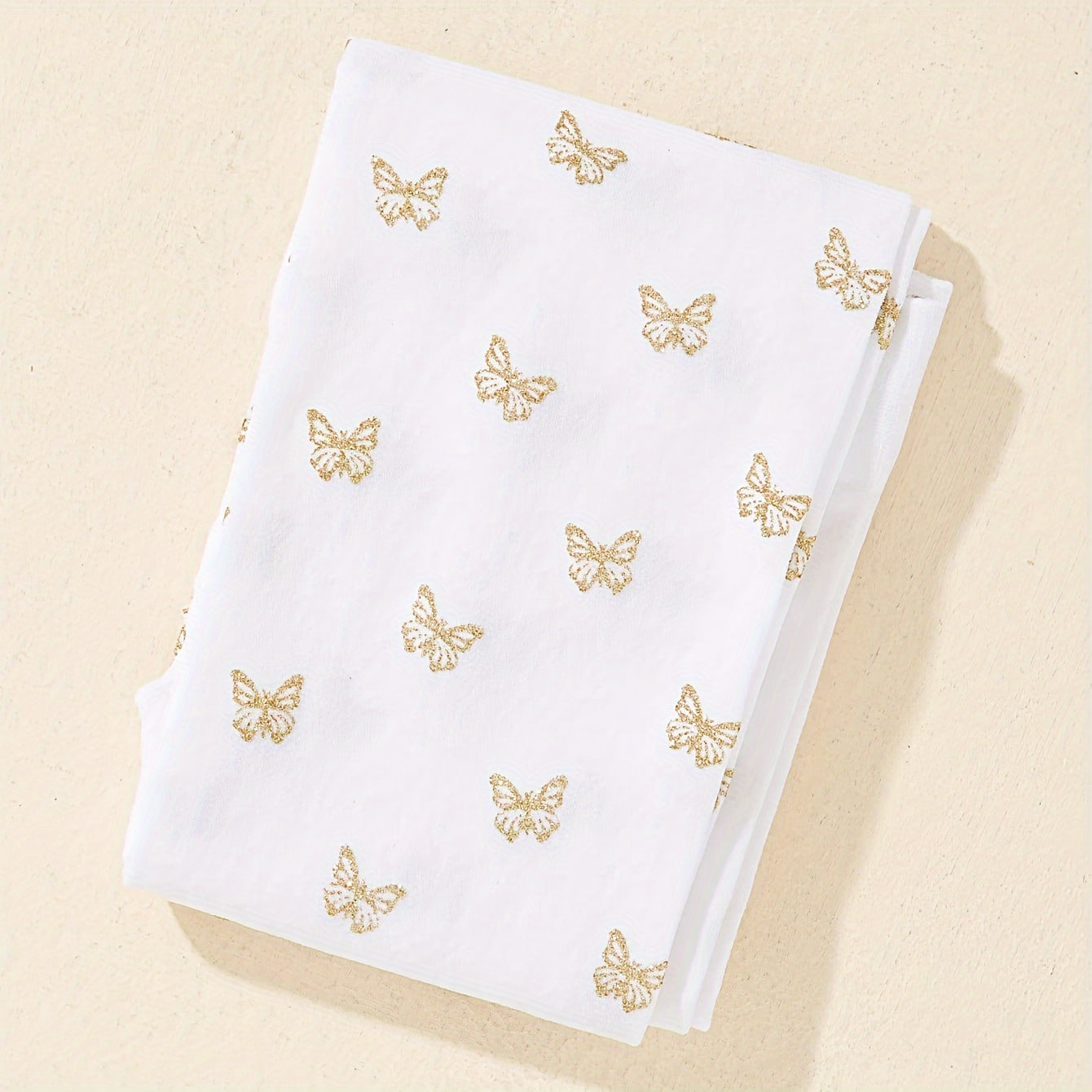 1 paire de collants pieds avec papillons dorés pour fillette en bas âge, respirants et confortables