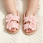 Sandales d'été pour bébé fille avec fleur, semelle souple, chaussures habillées pour nouveau-né, tout-petit, premier pas, lit bébé