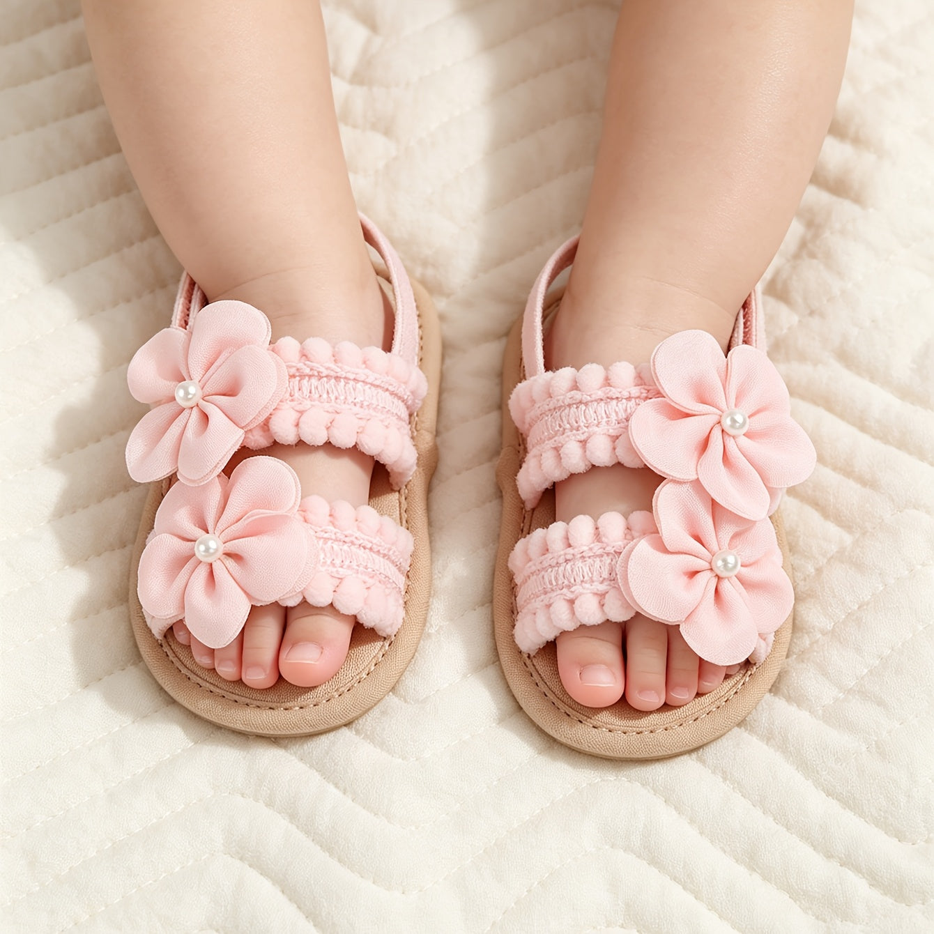 Sandales d'été pour bébé fille avec fleur, semelle souple, chaussures habillées pour nouveau-né, tout-petit, premier pas, lit bébé