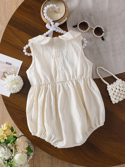 Combinaison d'été douce et mignonne pour bébé fille | Combinaison triangulaire à nœud de col de bébé, vêtements pour bébé doux et confortables, respectueux de la peau, combinaison pour nouveau-né, idéale pour les cadeaux et les saisons scolaires, pour l'e