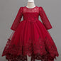 Nouvelle robe de princesse en dentelle de marque tendance, robe à volants brodée pour mariages, anniversaires, piano et autres occasions spéciales