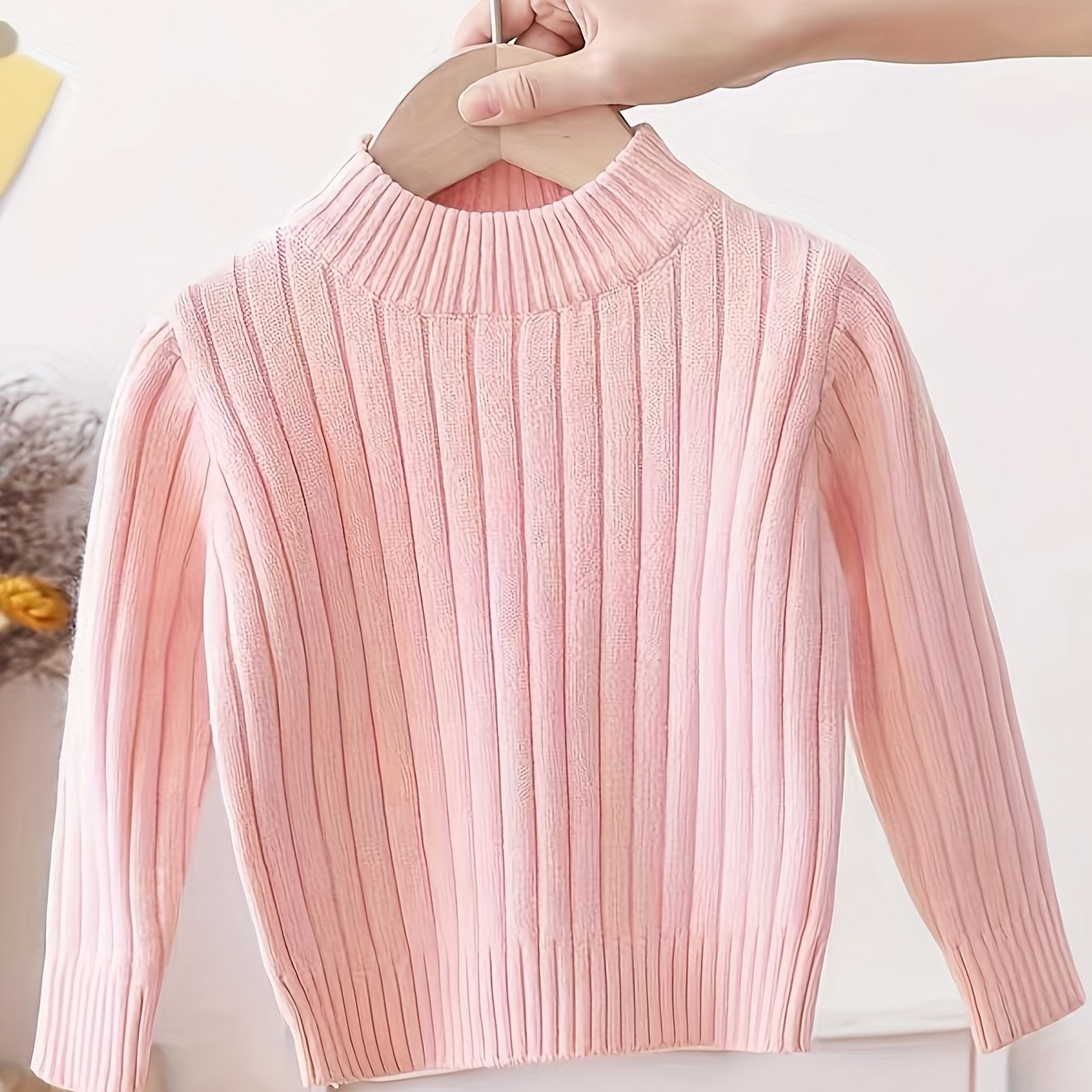 Pull-over Tricot Col Rond Nouveau Style Automne-Hiver pour Garçons et Filles, Couche Intérieure ou Extérieur
