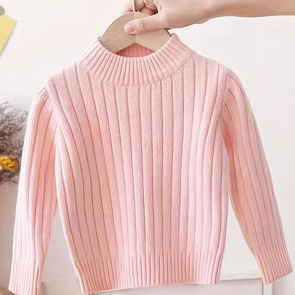 Pull-over Tricot Col Rond Nouveau Style Automne-Hiver pour Garçons et Filles, Couche Intérieure ou Extérieur