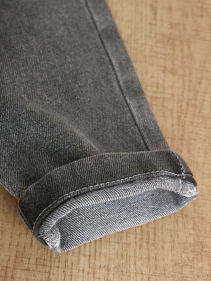 Jeans gris décontractés, confortables et faciles à porter pour bébé fille et garçon, avec ceinture élastique, adaptés à un usage quotidien et polyvalents
