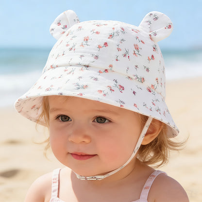 Chapeau de soleil d'été pour bébé 0-1 an, casquette pare-soleil pour bébé, chapeau de pêcheur, chapeau de soleil respirant pour nourrisson, chapeau de plage d'extérieur, 3-12 mois, garçons et filles, casquette décontractée imprimée