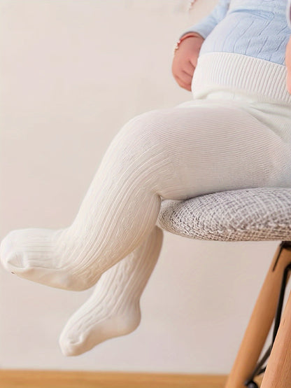 Leggings tricotés pour bébé fille, printemps, été et automne, style coréen tendance, entrejambe ouvert, série blanche polyvalente style coréen