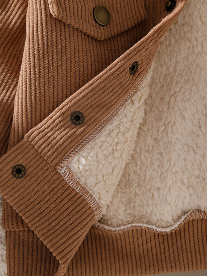 Veste à revers pour garçon avec fausse poche, vêtement d'extérieur pour garçon, convient pour les saisons d'automne et d'hiver, idéale pour les sports et jeux en plein air, veste pour garçon, tenue de rentrée scolaire, saison de la rentrée scolaire, cadea