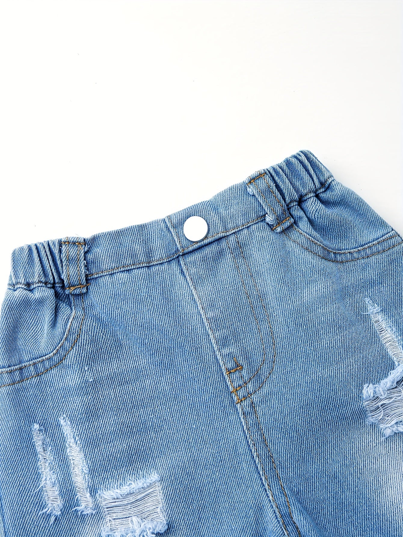 Pantalons Longs en Denim Déchiré pour Filles