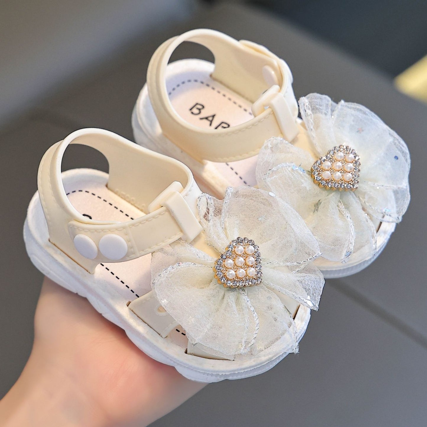 Sandales d'Été pour Fillettes à Semelle Souple et Enveloppante, Chaussures de Marche Extérieure pour Petites Princesses