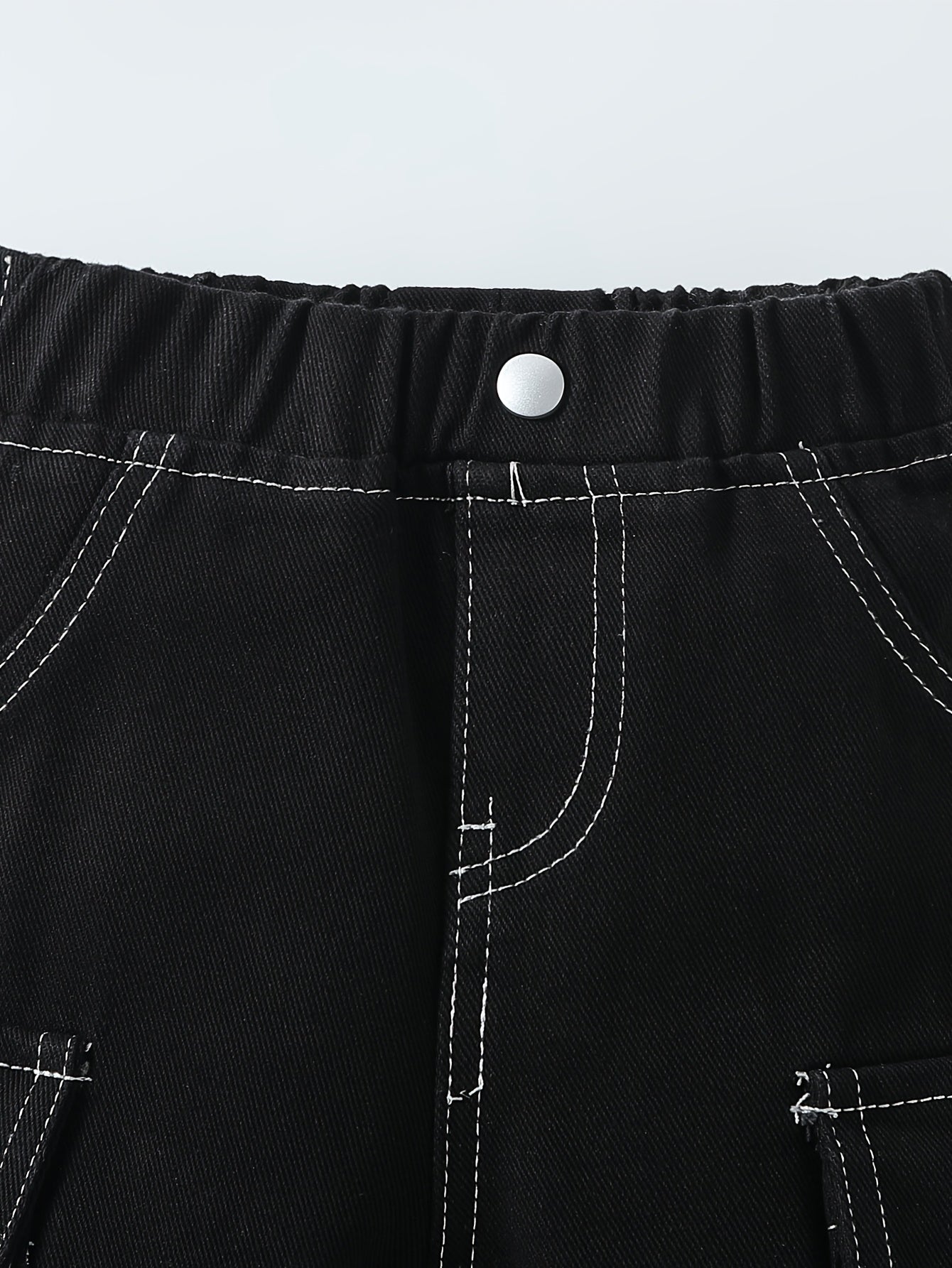 Pantalon en jean pour garçons avec poche double face, coupe droite et ample, effet lavé pour un look décontracté et stylé