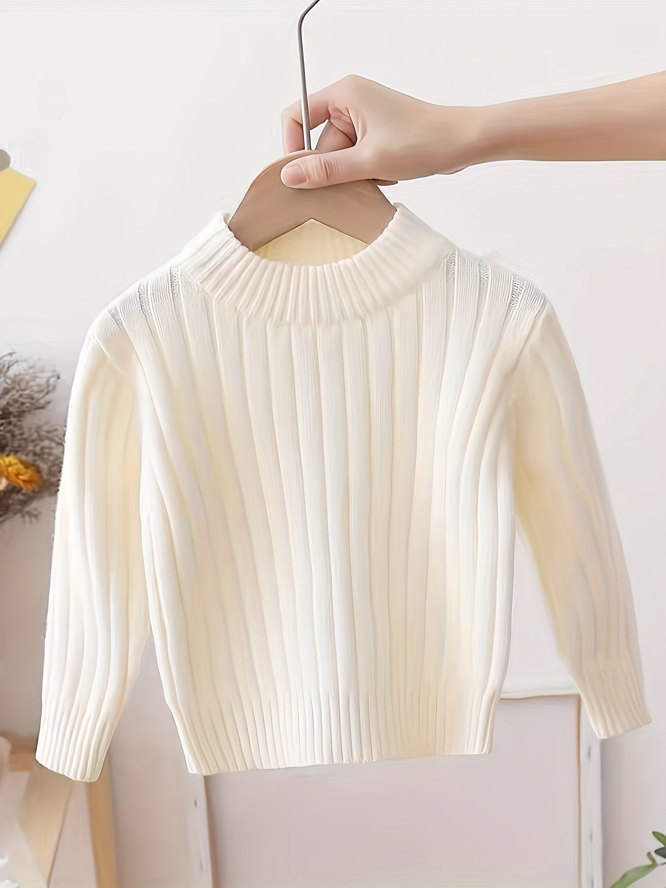 Pull-over Tricot Col Rond Nouveau Style Automne-Hiver pour Garçons et Filles, Couche Intérieure ou Extérieur