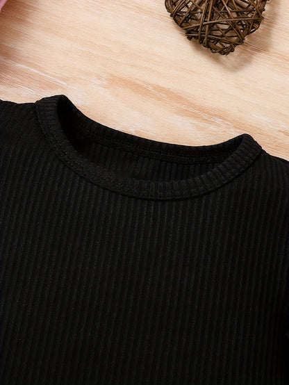 Combinaison Décontractée pour Bébé Fille Été Européen et Américain, Rayures Unies + Manches en Dentelle, Tendance et Confortable, Idéale pour l'Extérieur