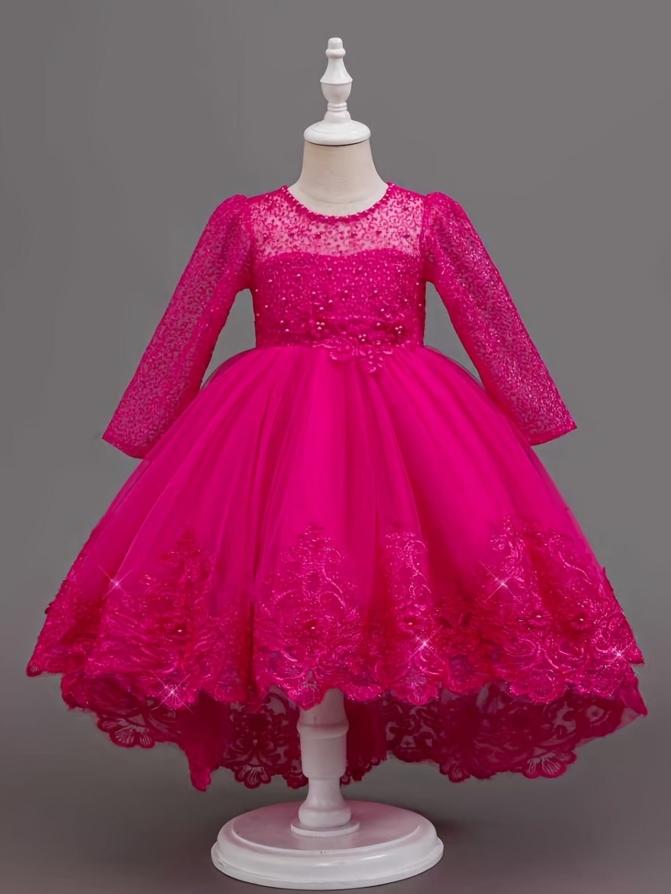 Nouvelle robe de princesse en dentelle de marque tendance, robe à volants brodée pour mariages, anniversaires, piano et autres occasions spéciales