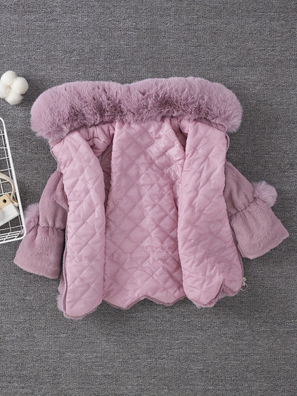 Veste polaire épaisse et chaude à revers pour filles, mode automne-hiver, avec doublure douce - Veste épaisse et chaude à fermeture éclair intégrale, vêtement d'extérieur d'hiver confortable en polaire lavable en machine, convient pour un usage quotidien