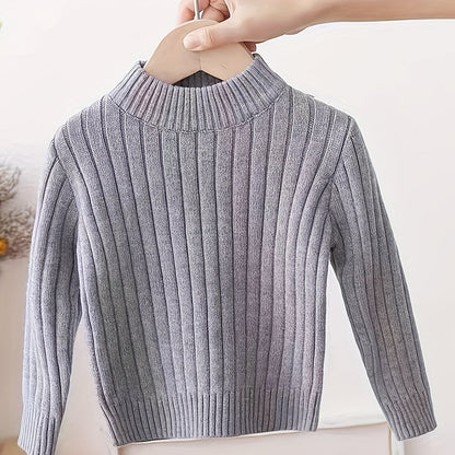 Pull-over Tricot Col Rond Nouveau Style Automne-Hiver pour Garçons et Filles, Couche Intérieure ou Extérieur