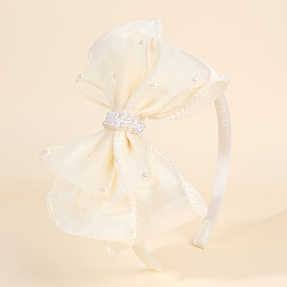 1 serre-tête élégant en tulle avec nœud, style doux, bandeau antidérapant, accessoire de coiffure idéal pour les fêtes et les vacances