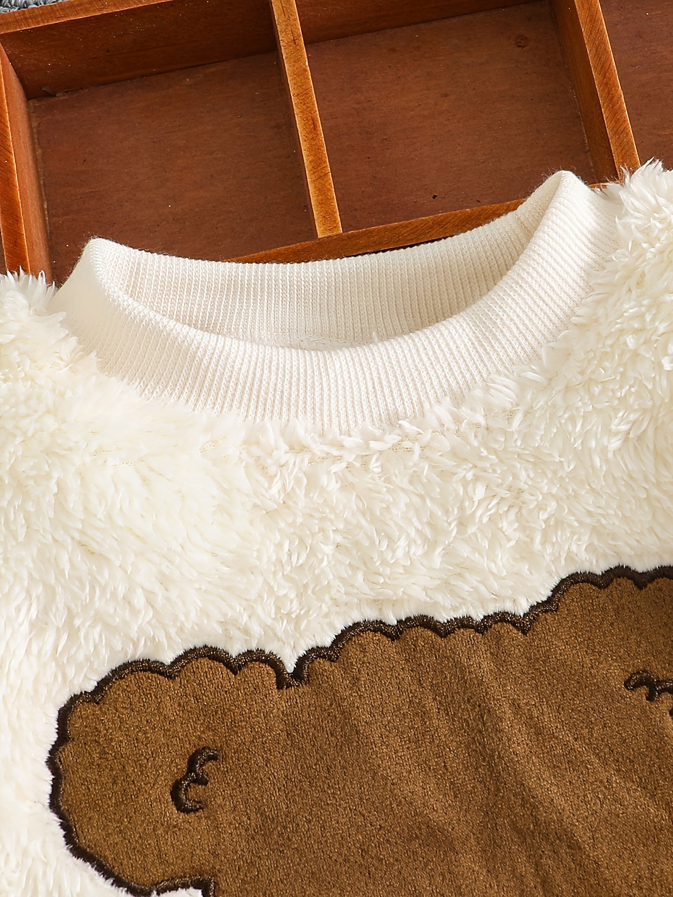 Vêtements unisexe pour bébé, ensemble 2 pièces doux et chaud avec imprimé tête d'ours en peluche, tenue de tous les jours pour la maison et l'extérieur