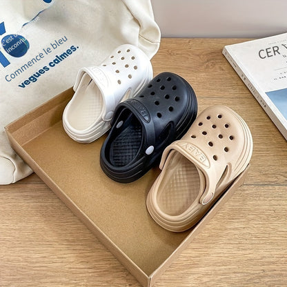 Chaussures à boutons en EVA, chaussures à trous tendance et faciles à enfiler pour l'extérieur, pour enfants et jeunes enfants, printemps, été, automne, intérieur et extérieur, plage antidérapante, chaussures à trous légères