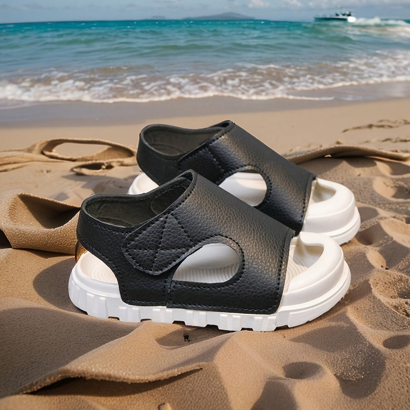 Nouvelles sandales de plage d'été douces et confortables pour enfants avec fermeture facile à enfiler/retirer, sandales de sport légères et antidérapantes, adaptées pour le quotidien, l'école et les tenues décontractées des enfants