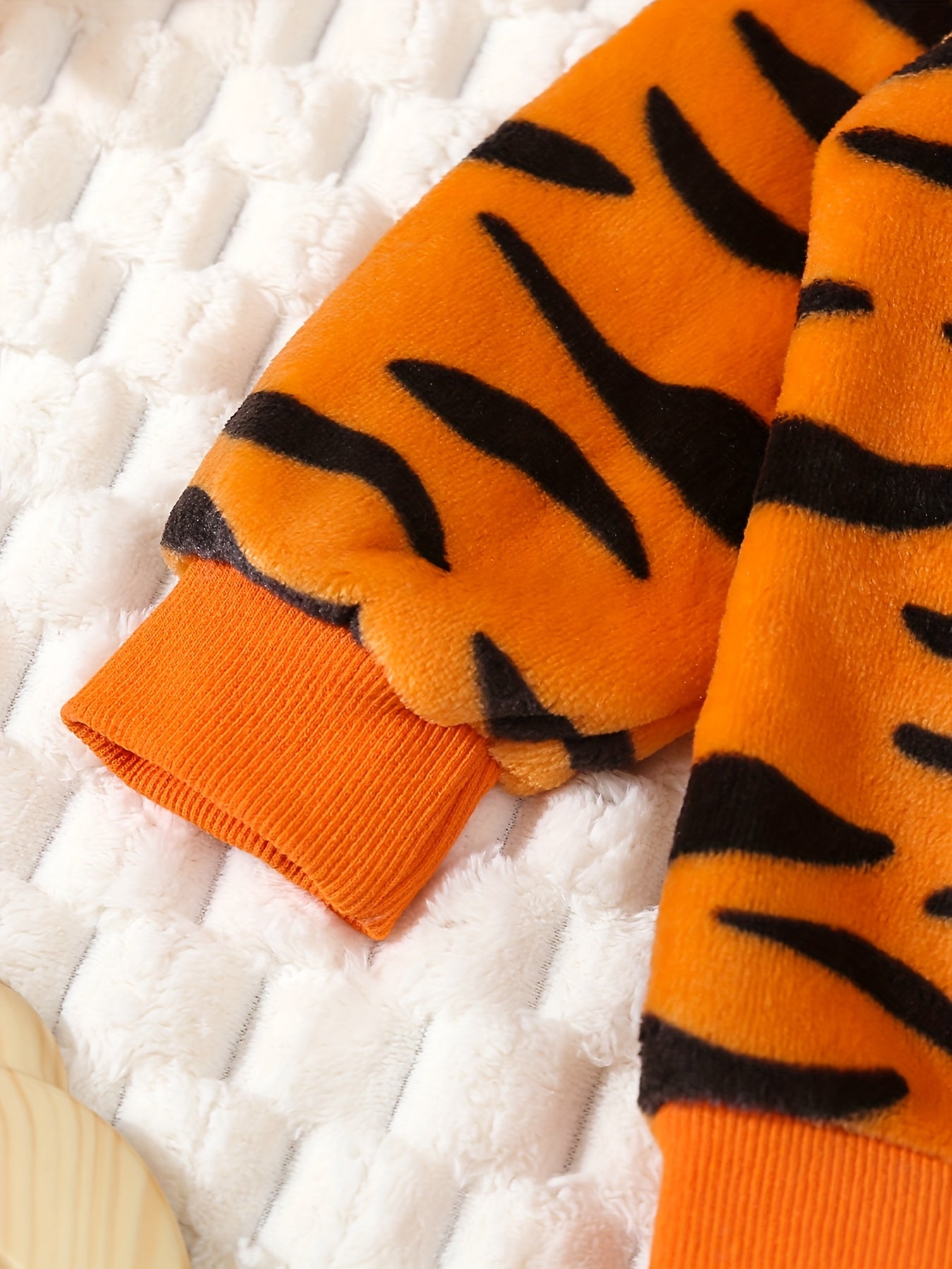 Ensemble en peluche Tigre pour tout-petits, mignon, dessin animé, chaud, confortable, adorable, tenue de tous les jours, pour l'extérieur