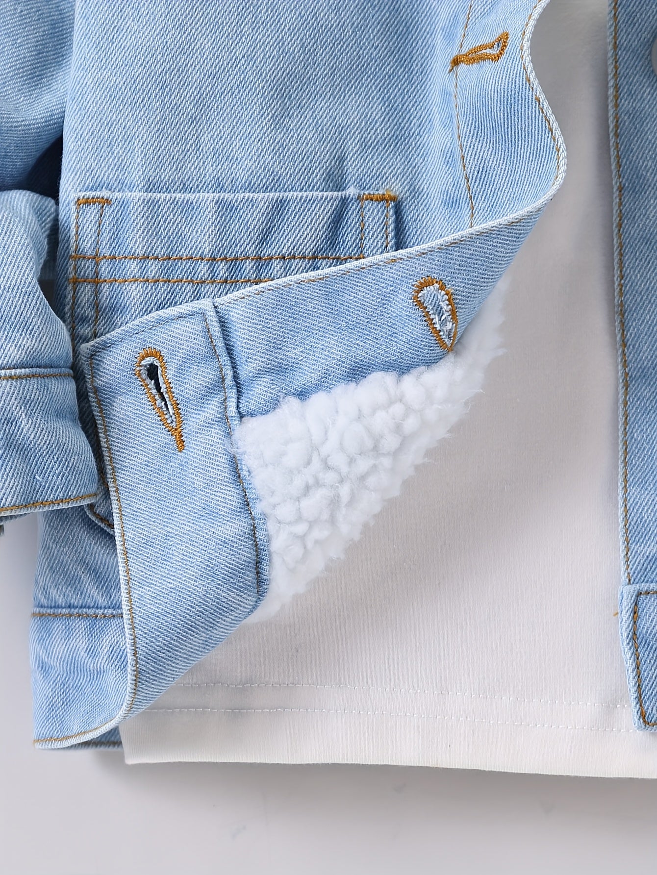 Veste en jean doublée pour garçon, chaude et confortable pour l'hiver, veste en jean doublée bleu clair, décontractée et tendance, nouvelle arrivée