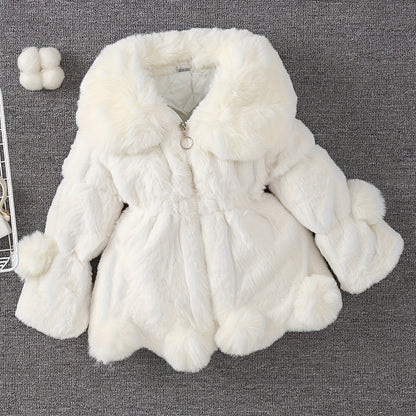 Veste polaire épaisse et chaude à revers pour filles, mode automne-hiver, avec doublure douce - Veste épaisse et chaude à fermeture éclair intégrale, vêtement d'extérieur d'hiver confortable en polaire lavable en machine, convient pour un usage quotidien