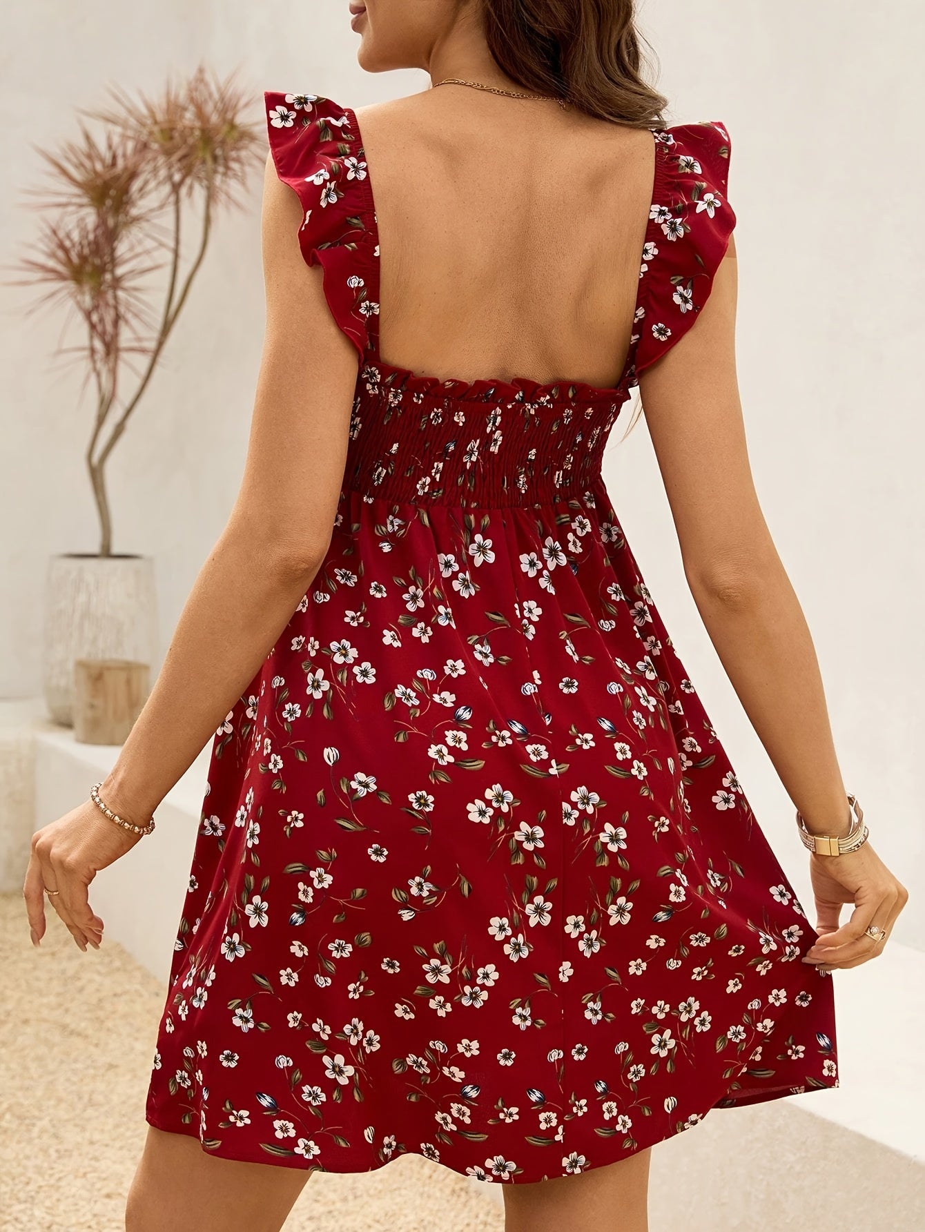 Robe de vacances maternité à manches et à imprimé floral pour se couvrir