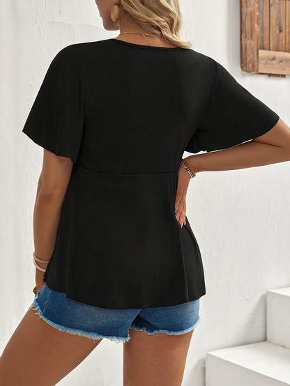 T-shirt de maternité à manches courtes confortable pour femmes, parfait pour le printemps et l'été