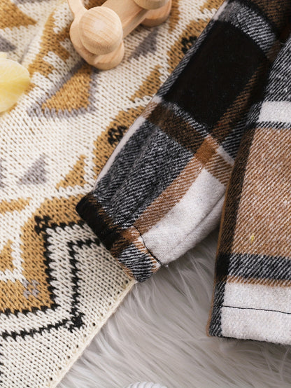2 pièces Haut à Capuche à Carreaux à Manches Longues pour Garçons + Pantalon en Jean, Ensemble Décontracté Deux Pièces Hoodie à Carreaux et Jeans pour Bébés Garçons, Idéal pour Fêtes, Cadeaux et Sorties Quotidiennes, Parfait pour l'Extérieur