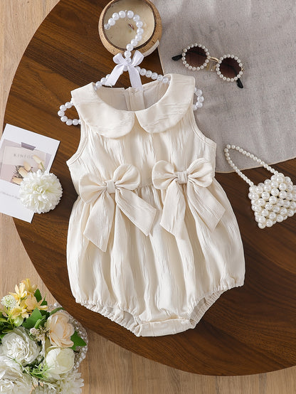 Combinaison d'été douce et mignonne pour bébé fille | Combinaison triangulaire à nœud de col de bébé, vêtements pour bébé doux et confortables, respectueux de la peau, combinaison pour nouveau-né, idéale pour les cadeaux et les saisons scolaires, pour l'e