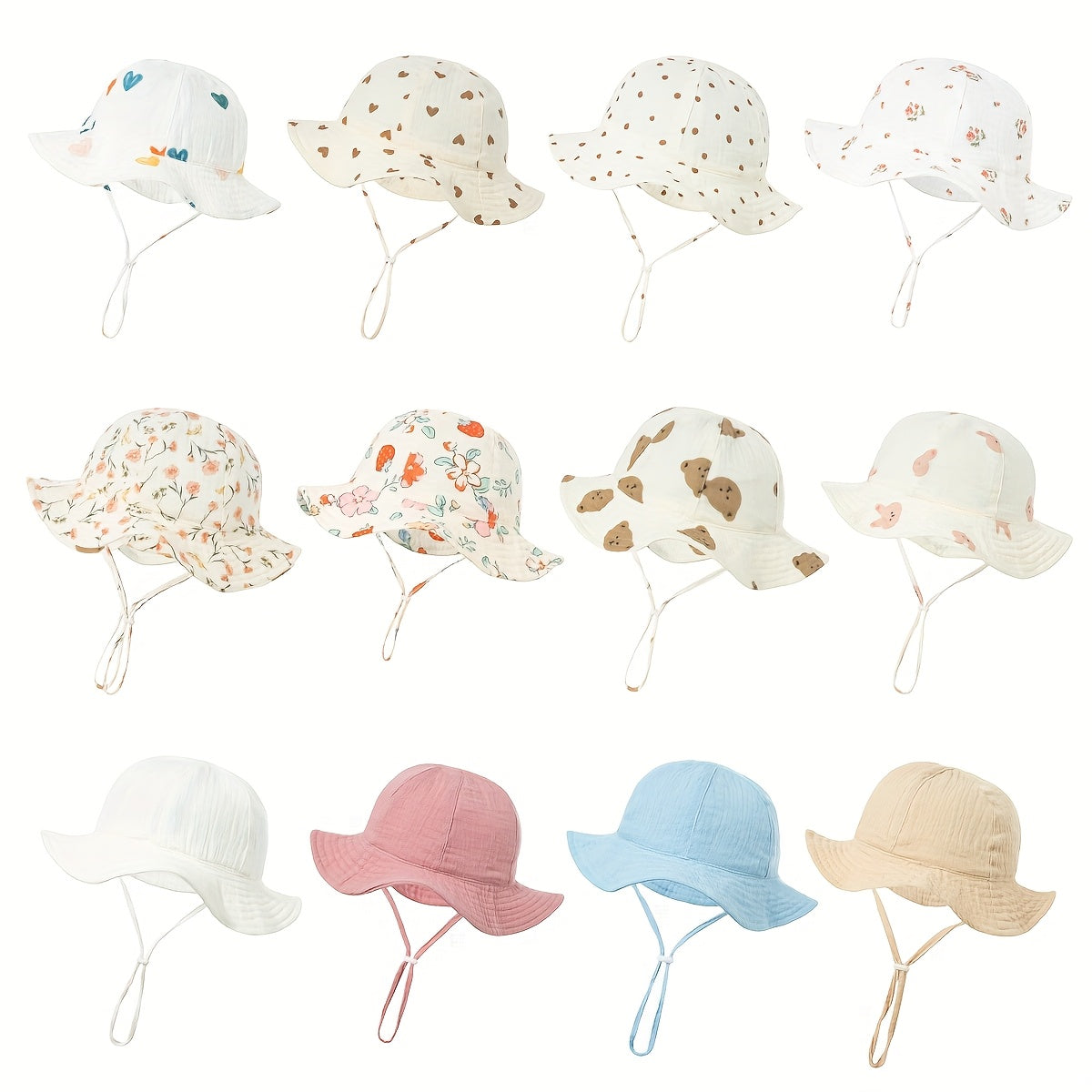 1pc Chapeau de pêcheur doux et mignon pour bébé, bonnet doux et absorbant la transpiration, convient pour une utilisation quotidienne et à l'extérieur, nouveau chapeau de pêcheur printemps été, styles multicolores disponibles