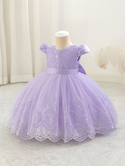 Robe de princesse pour enfants, robe d'anniversaire avec grand nœud, jupe tutu, robe brodée pour filles, robe de saison des mariages, saison de la rentrée scolaire, robe d'Halloween, robe de Noël, robe de cérémonie haut de gamme