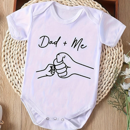Body pour bébé nouveau-né à manches courtes avec motif poing amical "Papa + Moi", cadeau de grossesse, body triangle pour garçon et fille, idéal pour l'extérieur