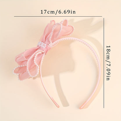 1 serre-tête élégant en tulle avec nœud, style doux, bandeau antidérapant, accessoire de coiffure idéal pour les fêtes et les vacances