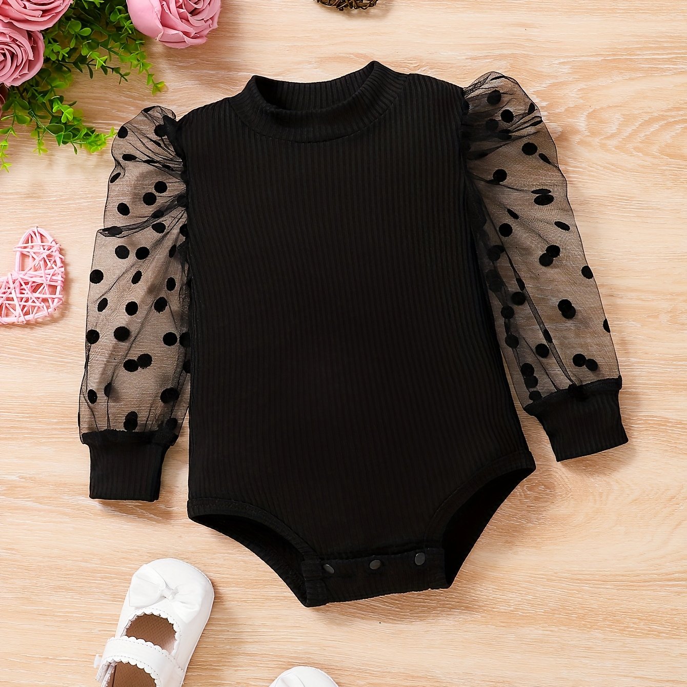 Body d'Été pour Bébés Filles - Rayures Unies avec Manches en Dentelle, Respirant et Confortable, Lavable en Machine Coupe Régulière pour Jeux Extérieurs & Tenue Décontractée, Parfait pour l'Extérieur
