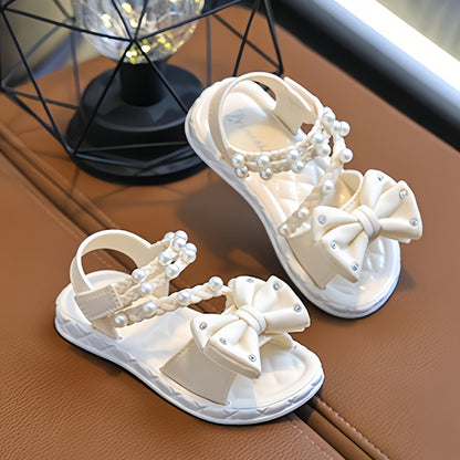 Nouvelles Sandales Princesse pour Bébés Filles, Motif Floral et Matière Verte, Collier de Soie, Perles, Faciles à Enfiler, Légères et Respirantes, Semelle Épaisse Résistante à l'Usure, Amorti Puissant, Sandales Cool et Confortables