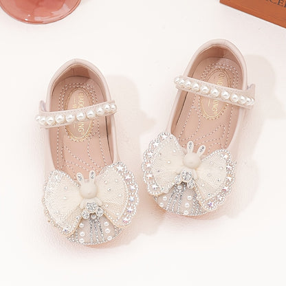 Chaussures de princesse pour fille, nouveau style automne-hiver, ballerines élégantes à nœud papillon papillon pour petites filles, chaussures uniques à semelle souple et cristaux pour enfants