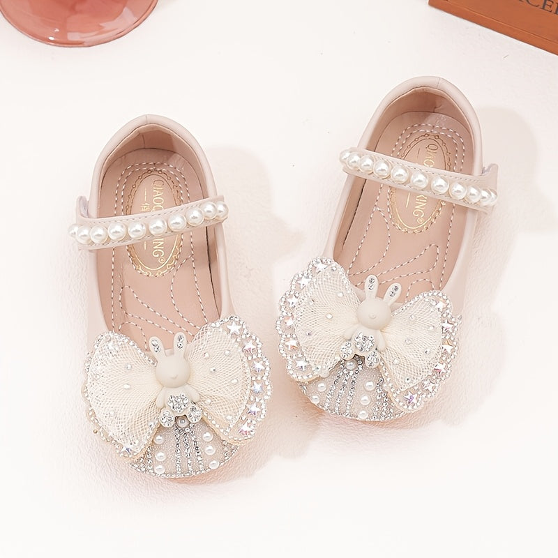 Chaussures de princesse pour fille, nouveau style automne-hiver, ballerines élégantes à nœud papillon papillon pour petites filles, chaussures uniques à semelle souple et cristaux pour enfants