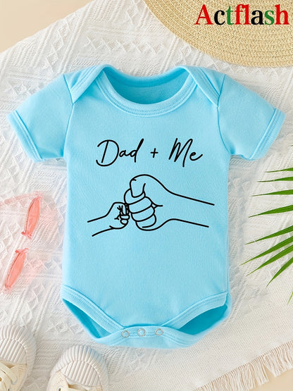 Body pour bébé nouveau-né à manches courtes avec motif poing amical "Papa + Moi", cadeau de grossesse, body triangle pour garçon et fille, idéal pour l'extérieur