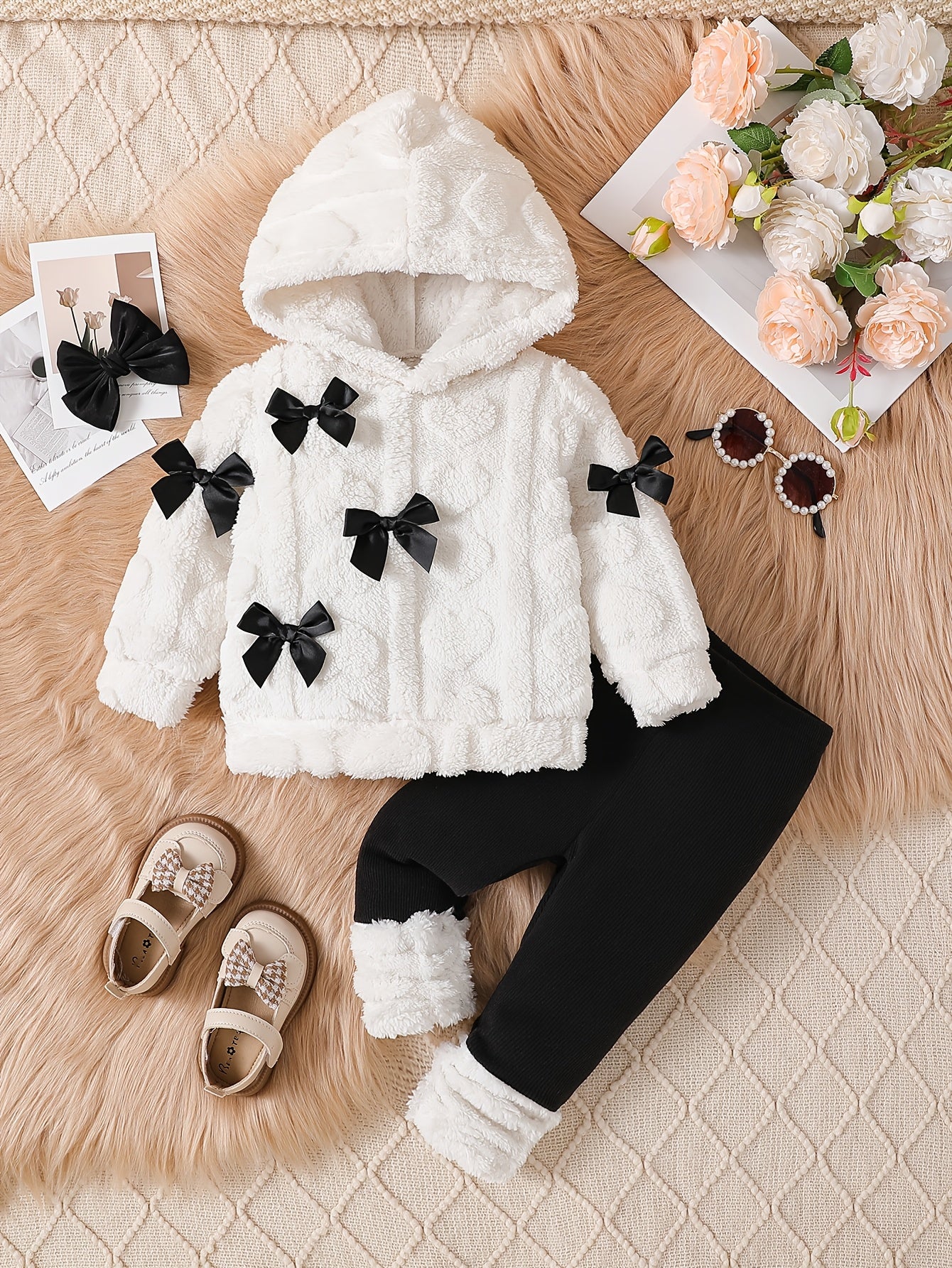 Cozy Bow Hooded Set
