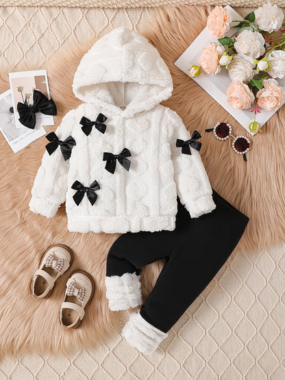 Cozy Bow Hooded Set