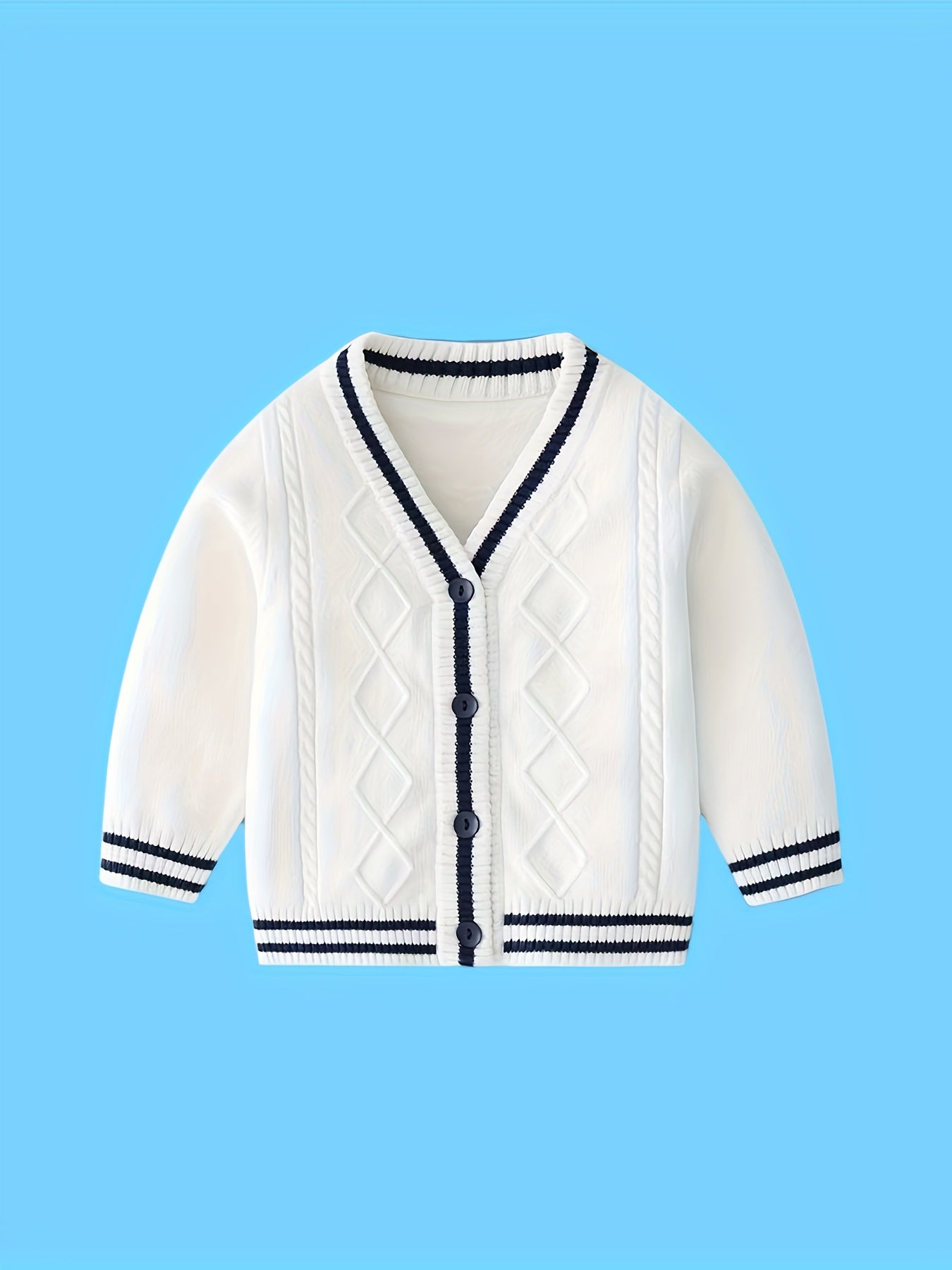 Pull en Tricot pour Enfants Garçons Col en V Cardigan Style Automne Hiver Filles Pull Preppy Haut Bébé Vêtements pour Enfants