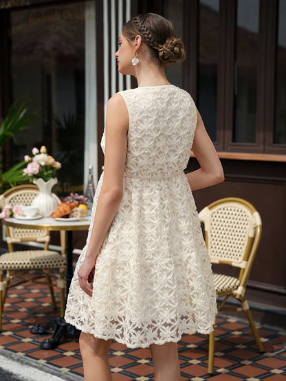 Robe de maternité en dentelle, robe mi-longue d'été sans manches à nouer, coupe ample, gainante, de style français