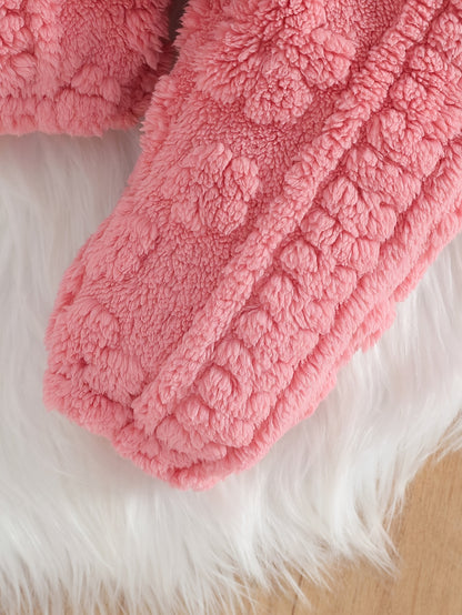 Ensemble deux pièces pour bébé fille automne/hiver, comprenant un haut à col perlé et un pantalon rose doux et mignon en maille à l'aiguille, tissage délicat, mignon et confortable pour une bébé adorable, conception épaissie pour une super chaleur, idéal