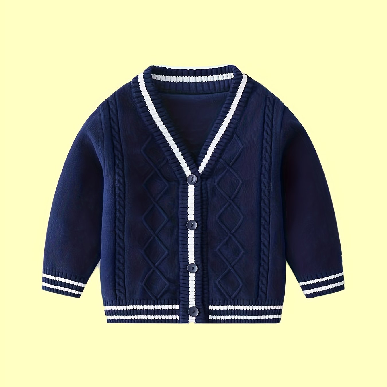 Pull en Tricot pour Enfants Garçons Col en V Cardigan Style Automne Hiver Filles Pull Preppy Haut Bébé Vêtements pour Enfants