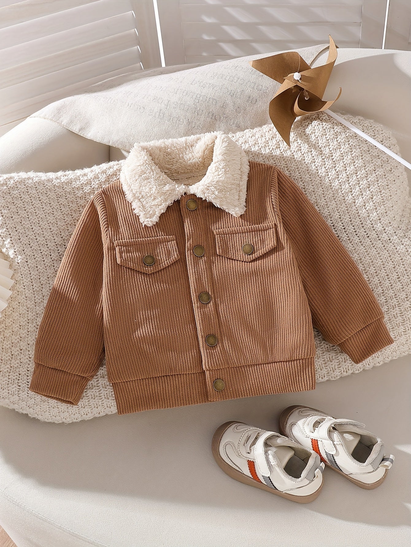 Veste à revers pour garçon avec fausse poche, vêtement d'extérieur pour garçon, convient pour les saisons d'automne et d'hiver, idéale pour les sports et jeux en plein air, veste pour garçon, tenue de rentrée scolaire, saison de la rentrée scolaire, cadea