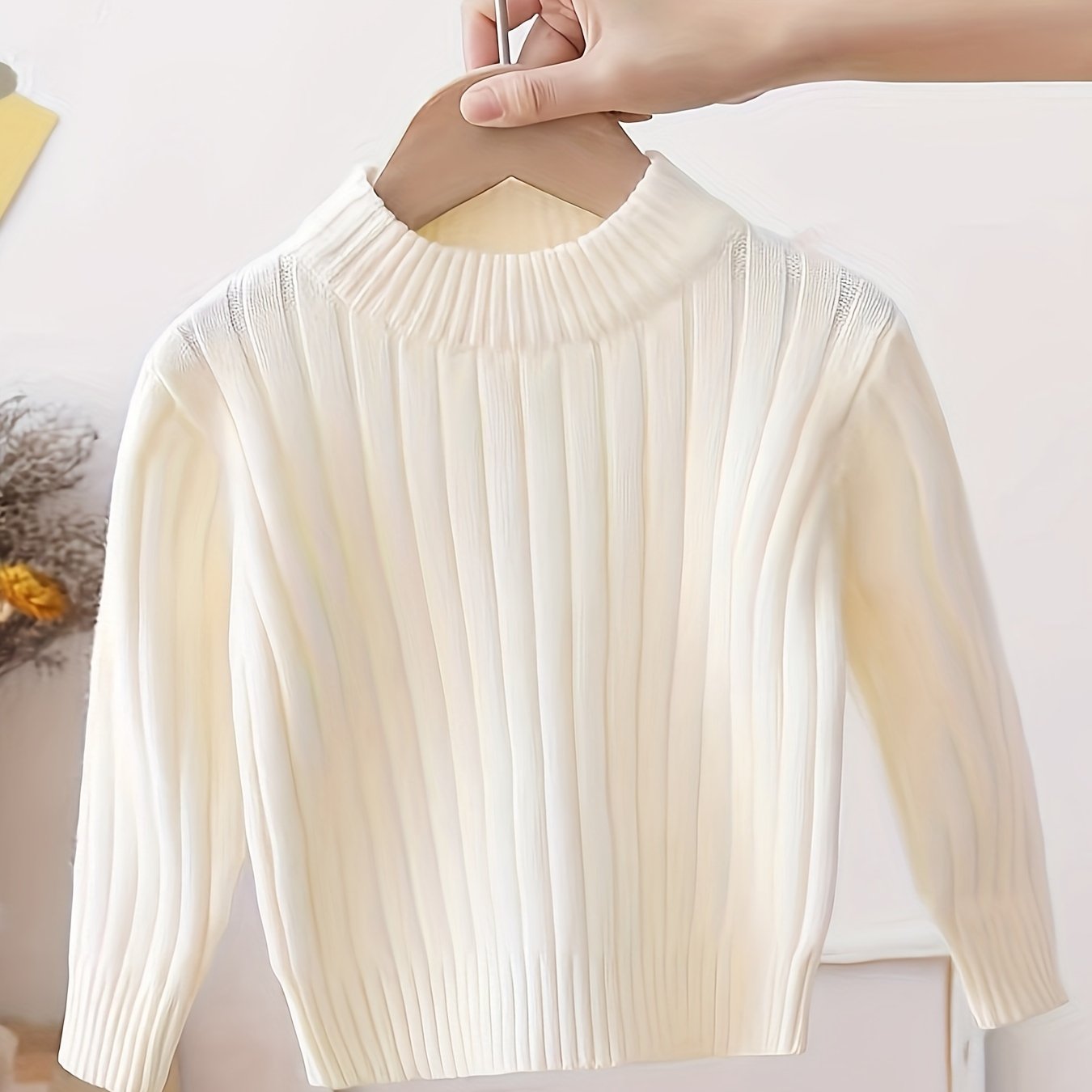 Pull-over Tricot Col Rond Nouveau Style Automne-Hiver pour Garçons et Filles, Couche Intérieure ou Extérieur