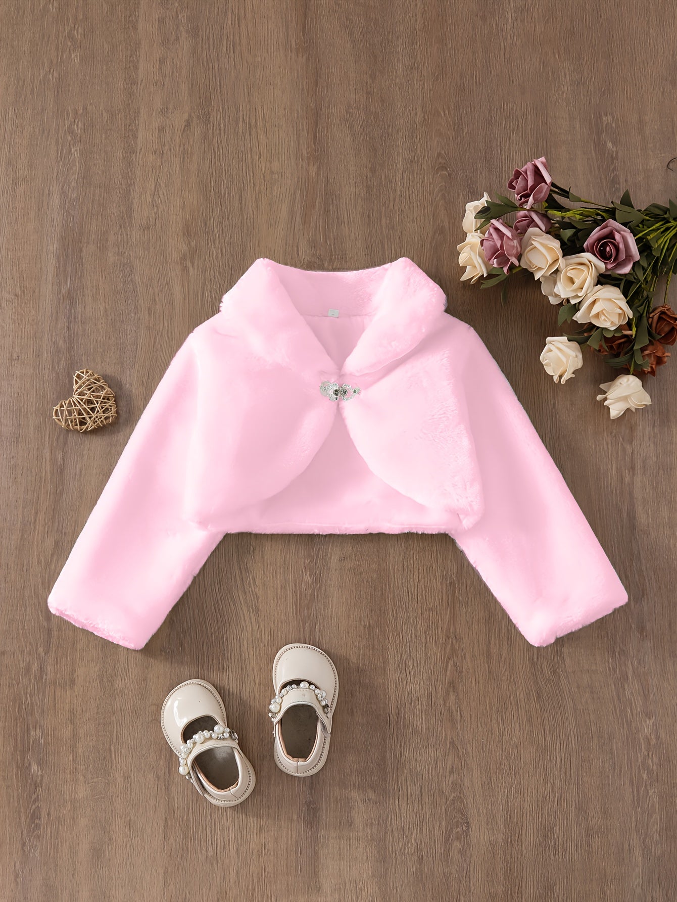 Châle Cardigan Cape pour Fille, à la Mode, Court, à Manches Longues, en Tissu Pelucheux de Couleur Unie, Veste Cardigan d'Hiver Chaude, Vêtement d'Extérieur Cardigan Décontracté, Élégant et Simple